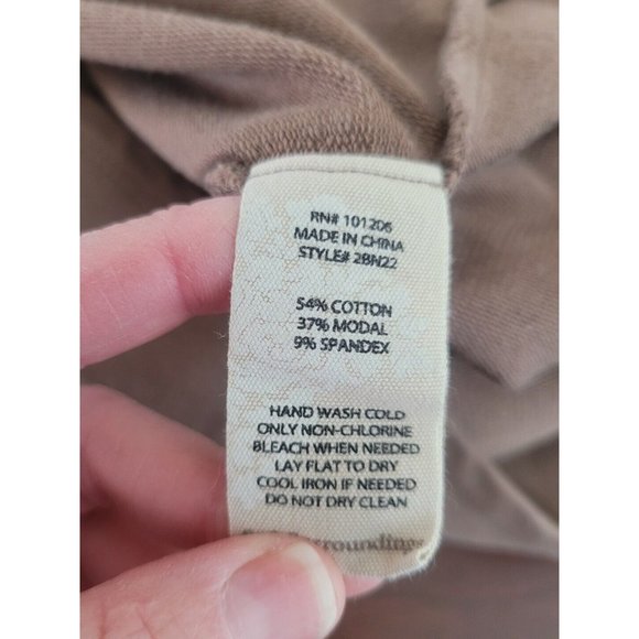 Soft Surroundings Valerie Cowl Neck Tunic Top Women's Size L Taupe Brown - Picture 7 of 7